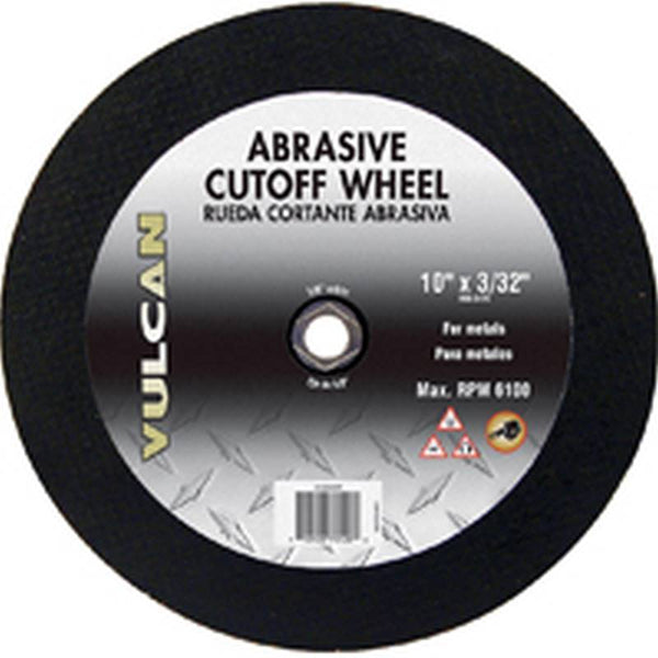 Vulcan 916340OR Type 1 Cut-Off Wheel, 10 in Dia, 3/32 in Thick, 5/8 in Arbor, Premium, Aluminum Oxide Abrasive