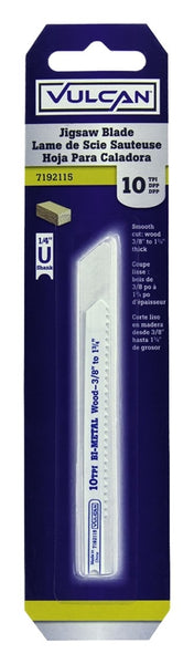 Vulcan 823411OR Jig Saw Blade, 3-1/2 in L, 10 TPI, HSS Tooth Cutting Edge