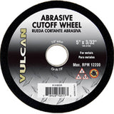 Vulcan 913160OR Type 1 Cut-Off Wheel, 5 in Dia, 3/32 in Thick, 7/8 in Arbor, Premium, Aluminum Oxide Abrasive