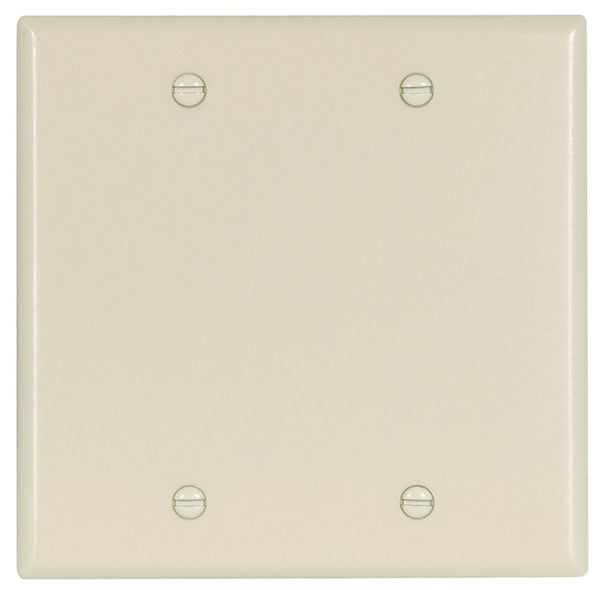 Eaton Cooper Wiring 2137LA-BOX Wallplate, 4-1/2 in L, 4.56 in W, 0.08 in Thick, 2 -Gang, Thermoset, Light Almond