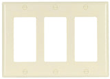 Eaton Cooper Wiring 2163 2163LA-BOX Wallplate, 4-1/2 in L, 6.37 in W, 3 -Gang, Thermoset, Light Almond, High-Gloss