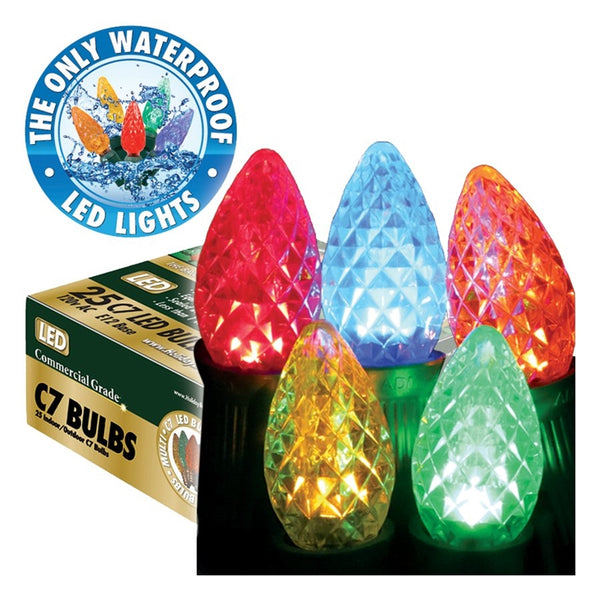 Holiday Bright Lights BU25-LEDFC7-TMU Light Bulb, .6 W, Candelabra (E12) Lamp Base, LED Lamp, Multi Light