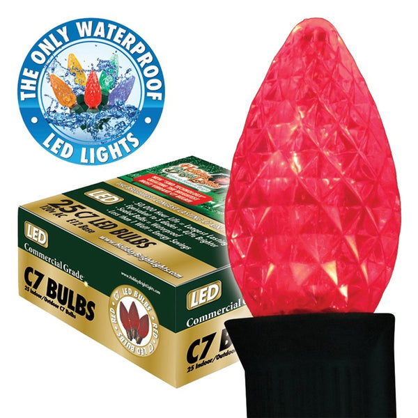 Holiday Bright Lights BU25-LEDFC7-TRD Light Bulb, .6 W, Candelabra (E12) Lamp Base, LED Lamp, Red Light
