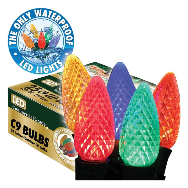 Holiday Bright Lights BU25-LEDFC9-TMU Light Bulb, .6 W, Intermediate (E17) Lamp Base, LED Lamp, Multi Light