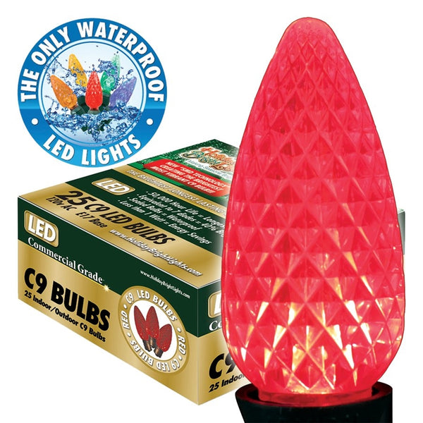 Holiday Bright Lights BU25-LEDFC9-TRD Light Bulb, 0.6 W, Intermediate (E17) Lamp Base, LED Lamp, Red Light