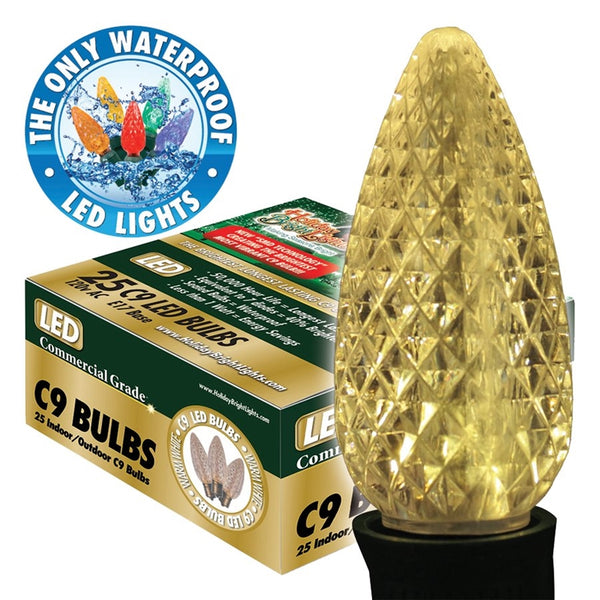 Holiday Bright Lights BU25-LEDFC9-TWW Light Bulb, .6 W, Intermediate (E17) Lamp Base, LED Lamp, Warm White Light
