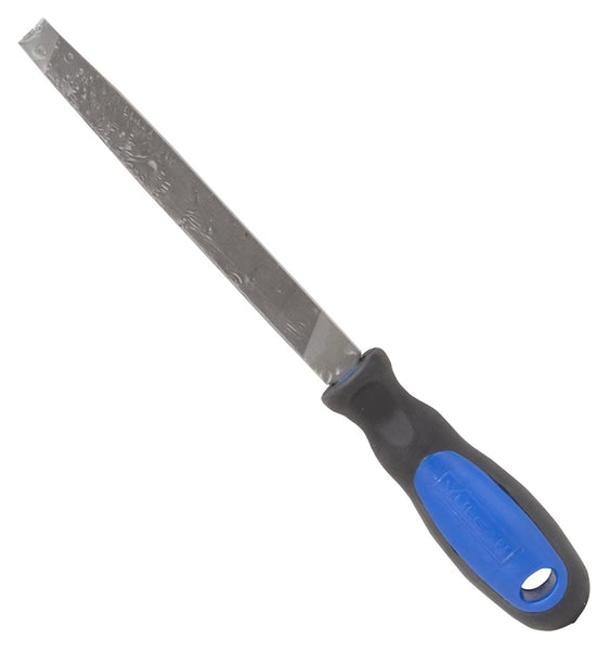 Vulcan JL-F010 File W/Rubber Grip, Flat Profile, Mill Pattern, Single Cut Cut, 5-3/4 in L Blade, 5/8 in W Blade