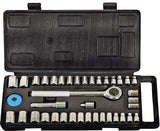 Vulcan TG040-2 Socket Set, Carbon Steel, Chrome, Silver