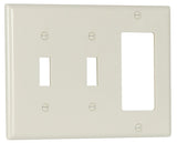 Eaton Wiring Devices 2173LA Combination Wallplate, 4-1/2 in L, 2-3/4 in W, Standard, 3 -Gang, Thermoset