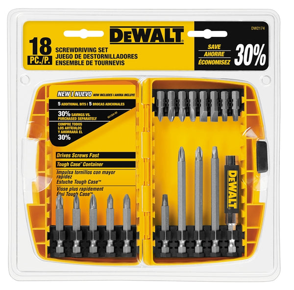DeWALT DW2174 Screwdriver Bit Set, 18 -Piece, Steel