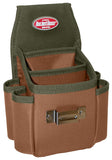 Bucket Boss 54175 Utility Plus Pouch, 3-Pocket, Poly Ripstop Fabric, Brown/Green, 6-1/2 in W, 9-1/5 in H, 4 in D