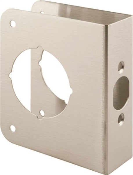 Prime-Line U 9590 Lock and Door Reinforcer, 2-3/8 in Backset, 1-3/4 in Thick Door, Stainless Steel, Stainless Steel