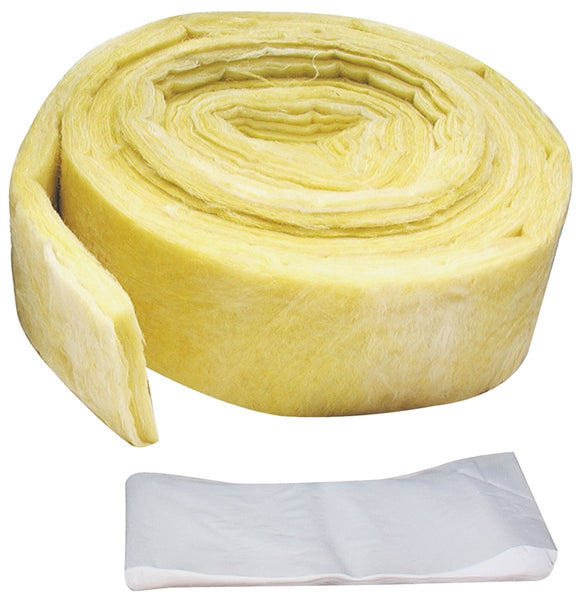 M-D 04929 Pipe Insulation Wrap, 25 ft L, 1/2 in Thick, Fiberglass, Yellow