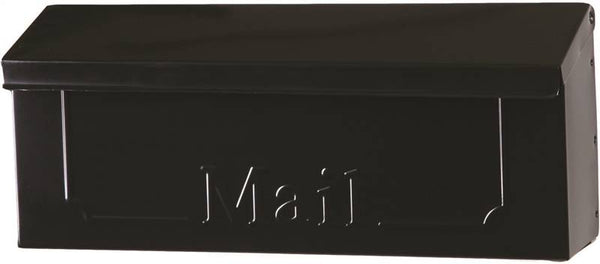 Gibraltar Mailboxes Townhouse THHB0001 Mailbox, 260 cu-in Capacity, Steel, Powder-Coated, Black, 15.2 in W, 3.9 in D