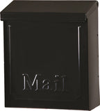 Gibraltar Mailboxes Townhouse THVKB001 Mailbox, 260 cu-in Capacity, Steel, Powder-Coated, Black, 8.6 in W, 4.1 in D