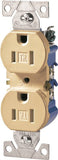 Eaton Wiring Devices TR270V-BOX Duplex Receptacle, 2 -Pole, 15 A, 125 V, Push-in, Side Wiring, NEMA: 5-15R, Ivory