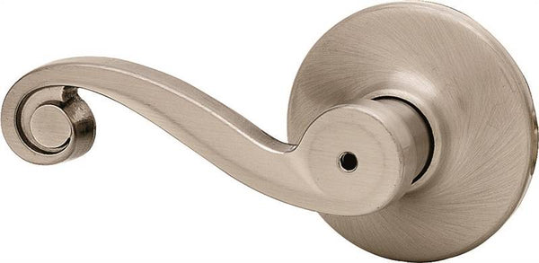 Kwikset Signature Series 730LL15CP Privacy Lever, 3-3/4 in L Lever, Satin Nickel