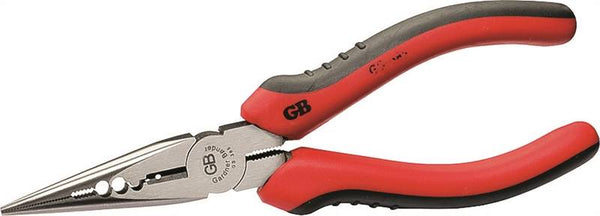 GB GS-385 Plier, 6-3/4 in OAL, 1-1/2 in Cutting Capacity, Red Handle, Cushioned Handle, 1/4 in W Tip