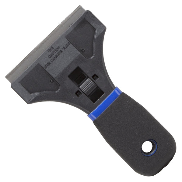 ProSource 14082-5 Safety Scraper, 3-1/2 in W Blade, Full Tang Blade, HCS Blade, Plastic Handle, Soft Grip Handle