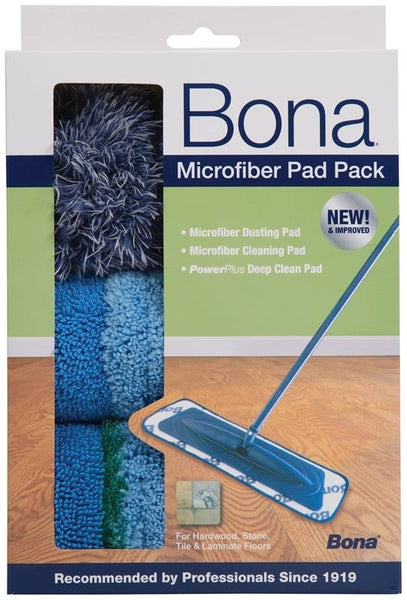 Bona AX0003496 Cleaning and Dusting Pad Pack, 15 in L, 4 in W, Microfiber Cloth