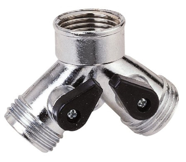 Landscapers Select GC5013L Y-Connector, Female and Male, Zinc, Silver, For: Garden Hose and Faucet