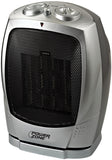 PowerZone Ceramic OSC Heater 120V, 12.5 A, 120 V, 750/1500 W, 1500W Heating, 2-Heat Settings, Grey