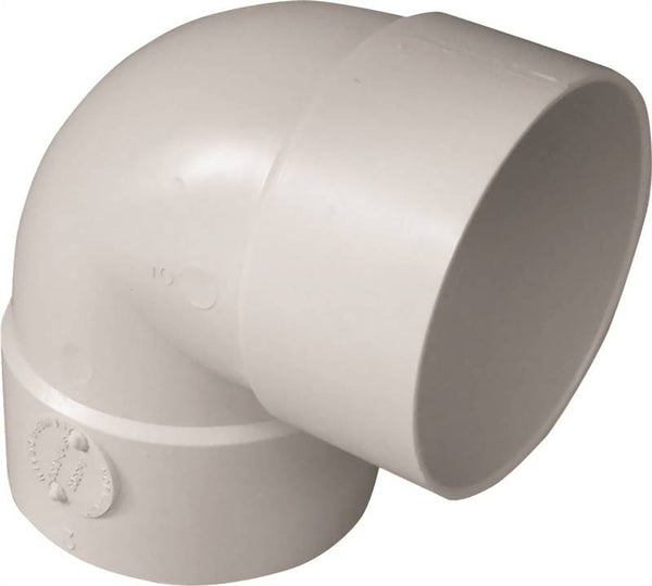 CANPLAS 414153BC Short Turn Pipe Elbow, 3 in, Hub, 90 deg Angle, PVC