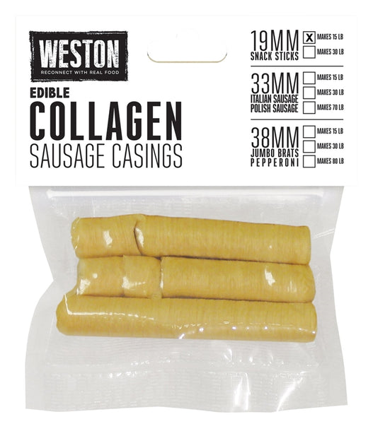 Weston 19-0111-W Collagen Sausage Casing Vacuum Bag, Clear