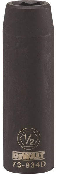 DeWALT DWMT73934OSP Impact Socket, 1/2 in Socket, 1/2 in Drive, 6-Point, CR-440 Steel, Black Oxide