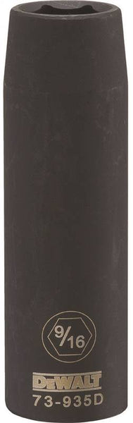 DeWALT DWMT73935OSP Impact Socket, 9/16 in Socket, 1/2 in Drive, 6-Point, CR-440 Steel, Black Oxide
