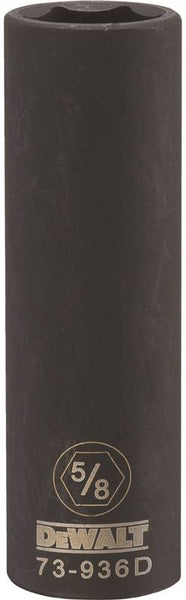 DeWALT DWMT73936OSP Impact Socket, 5/8 in Socket, 1/2 in Drive, 6-Point, CR-440 Steel, Black Oxide