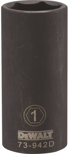DeWALT DWMT73942OSP Impact Socket, 1 in Socket, 1/2 in Drive, 6-Point, CR-440 Steel, Black Oxide