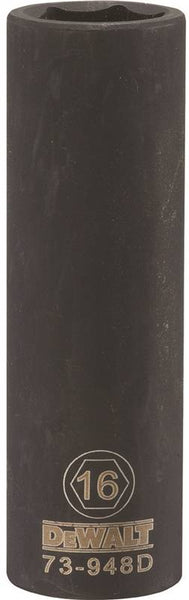 DeWALT DWMT73948OSP Impact Socket, 16 mm Socket, 1/2 in Drive, 6-Point, CR-440 Steel, Black Oxide