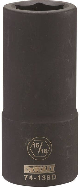 DeWALT DWMT74138OSP Impact Socket, 15/16 in Socket, 3/4 in Drive, 6-Point, CR-440 Steel, Black Oxide