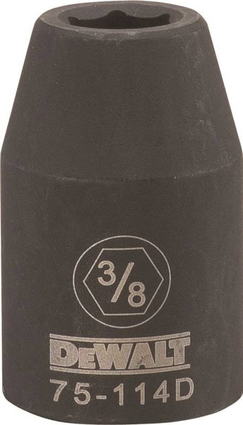 DeWALT DWMT75114OSP Deep Impact Socket, 3/8 in Socket, 1/2 in Drive, 6-Point, Steel, Black Oxide