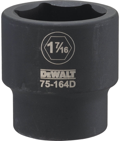 DeWALT DWMT75164OSP Impact Socket, 1-7/16 in Socket, 3/4 in Drive, 6-Point, CR-440 Steel, Black Oxide