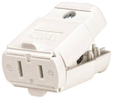 Leviton 016-00102-0WP Electrical Connector, 2 -Pole, 15 A, 125 V, NEMA: NEMA 1-15R, White