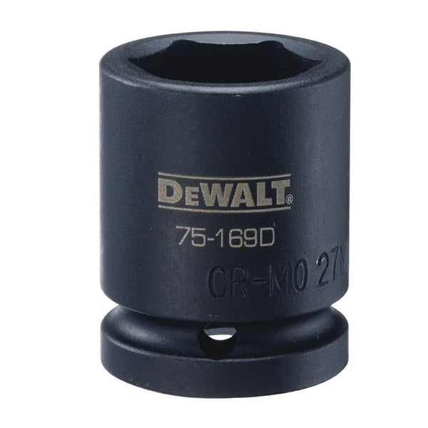 DeWALT DWMT75169OSP Impact Socket, 27 mm Socket, 3/4 in Drive, 6-Point, CR-440 Steel, Black Oxide