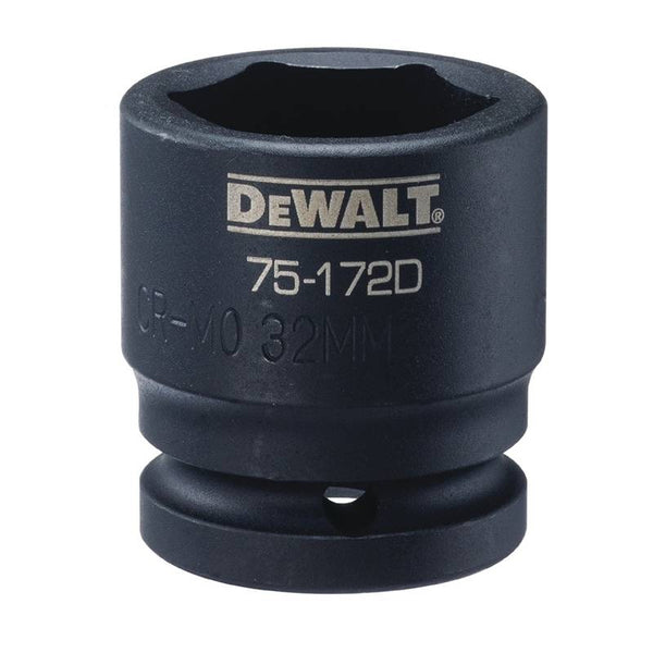 DeWALT DWMT75172OSP Impact Socket, 32 mm Socket, 3/4 in Drive, 6-Point, CR-440 Steel, Black Oxide