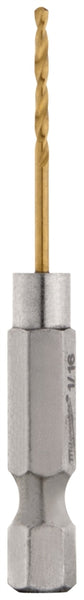 Milwaukee 48-89-4601 Impact Drill Bit, 1/16 in Dia, 2-1/4 in OAL, Twist Flute, 1/4 in Dia Shank, Hex Shank