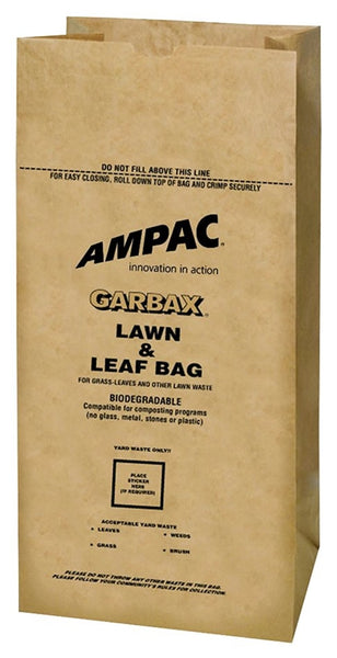 Ampac WGBPL-16 Lawn and Leaf Bag, 30 gal Capacity, Paper