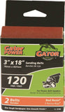 Gator 3149 Sanding Belt, 3 in W, 18 in L, 120 Grit, Fine, Aluminum Oxide Abrasive