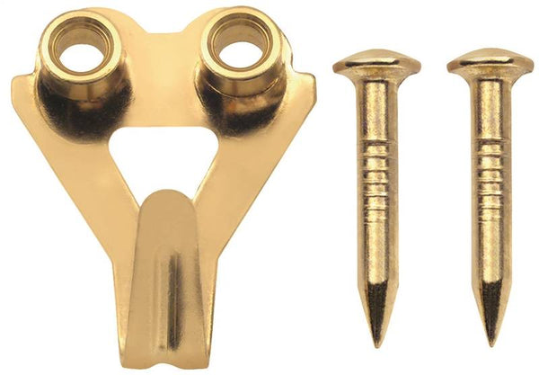 OOK 50036 Picture Hanger, 50 lb, Steel, Brass, Gold
