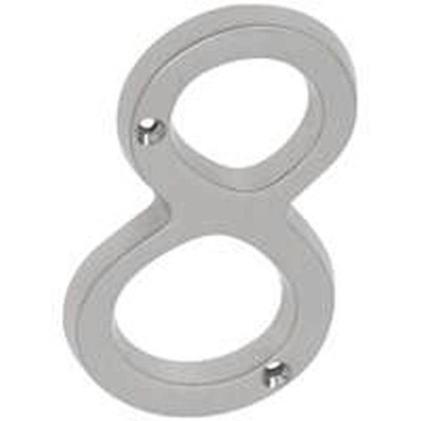 Schlage SC2-3086-619 House Number, Character: 8, 4 in H Character, Nickel Character, Solid Brass