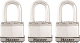 Master Lock Magnum Series M5XTRILF Padlock, Keyed Alike Key, 3/8 in Dia Shackle, 1-1/2 in H Shackle, Zinc, 2 in W Body