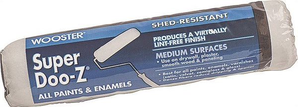 WOOSTER R203-9 Paint Roller Cover, 3/4 in Thick Nap, 9 in L, Fabric Cover, White