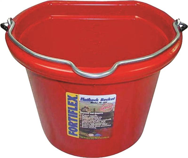 FORTEX-FORTIFLEX FB-108 FB-108R Bucket, 8 qt Volume, Rubber/Polyethylene, Red