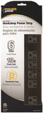 PowerZone OR801120 Power Outlet Strip, 6 -Socket, 15 A, 125 V