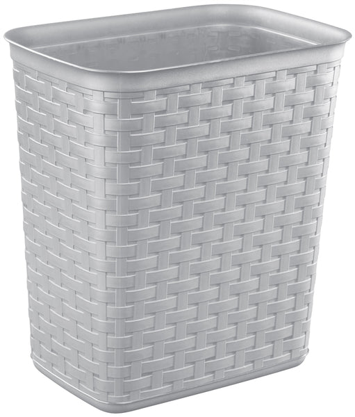 Sterilite 10346A06 Waste Basket, 3.4 gal Capacity, Plastic, Cement, 12-5/8 in H