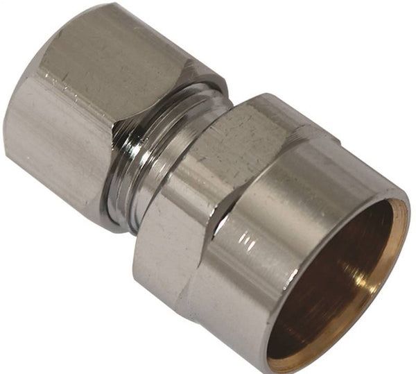 Plumb Pak PP79PCLF Tube Adapter, 1/2 x 3/8 in, Sweat x Compression, Chrome